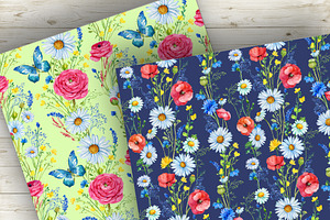 Daisy Patterns Seamless Floral Paper