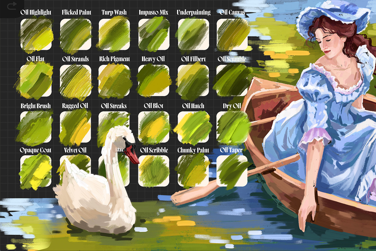 PROCREATE VINTAGE OIL PAINTING KIT, a Brush Add-On by AlexandraArt (Photo 5 of 9)