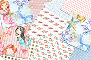 MERMAID DIGITAL PAPER PACK, a Pattern Graphic by rusticmelody (Thumbnail 2 of 2)