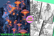 Vintage Fairytale Coloring Pages, a Person Illustration by Design Zone (Thumbnail 1 of 7)