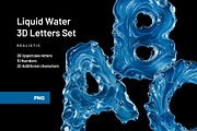 Liquid Water 3D Letters Set, an Object Graphic by Kotulsky Mockups (Thumbnail 1 of 6)