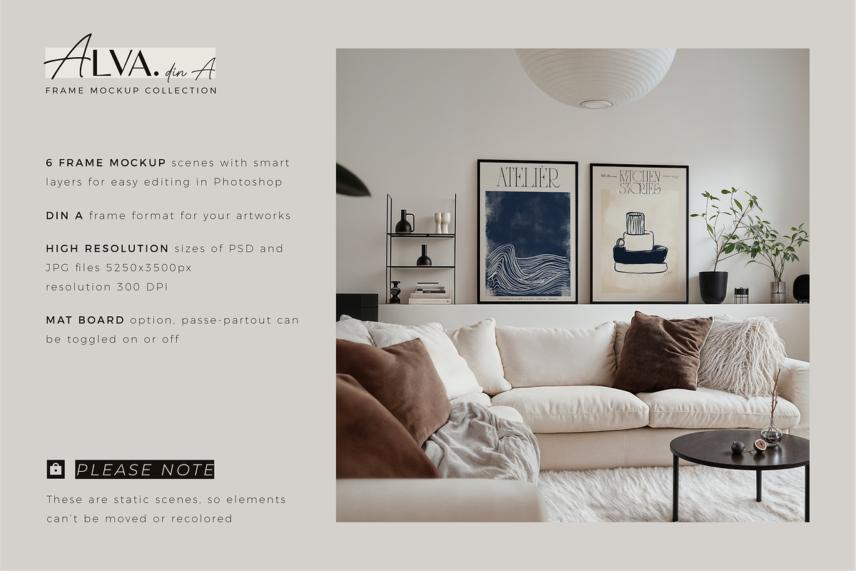 ALVA Din A | Frame Mockup Collection, a Product Mockup by Acierto Studio (Photo 2 of 9)