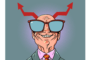 Charts as horns. The villainous boss, a Person Illustration by rogistok