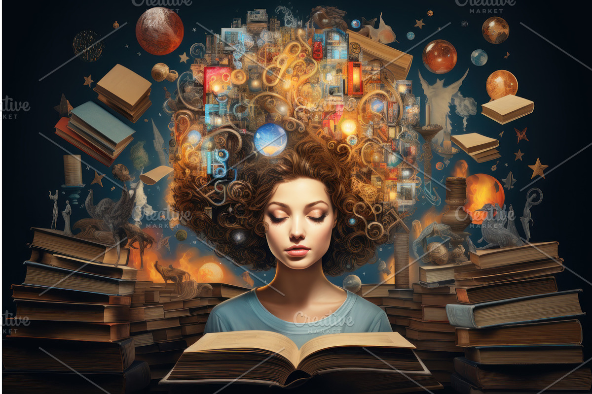 Insightful Creativity knowledge head, an Education Illustration by Ylivdesign