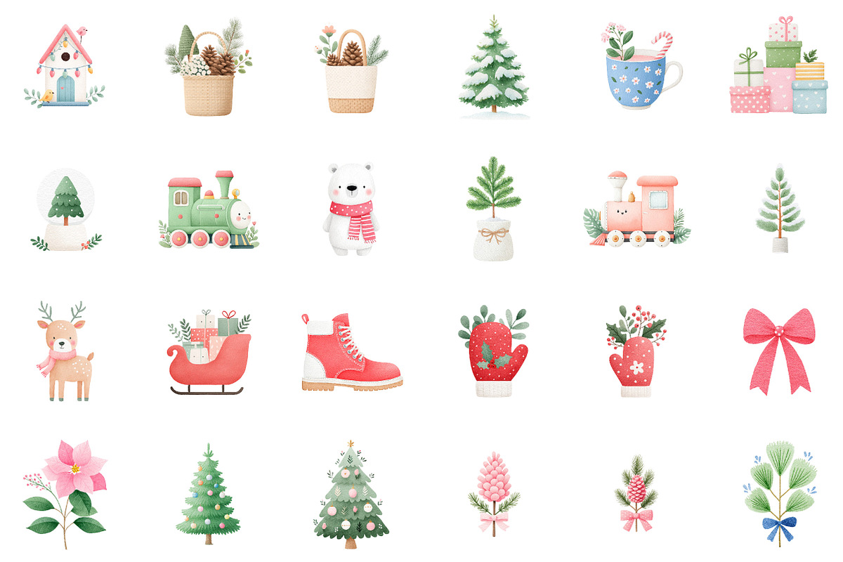 Cozy Christmas Watercolor Clipart, an Illustration by DreamCafeArt (Photo 2 of 6)