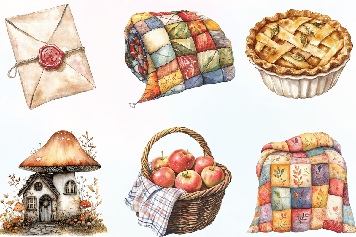 Watercolor Pumpkin Spice Clipart, an Illustration by CraftArtStudio (Photo 2 of 6)