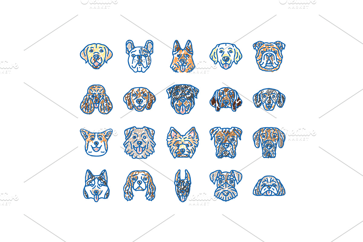 dog puppy pet animal cute icons hand, an Object Illustration by pikepicture