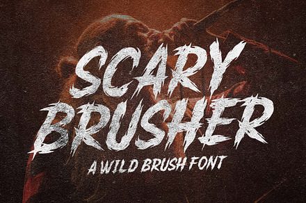 Scary Brusher a Wild Brush Font