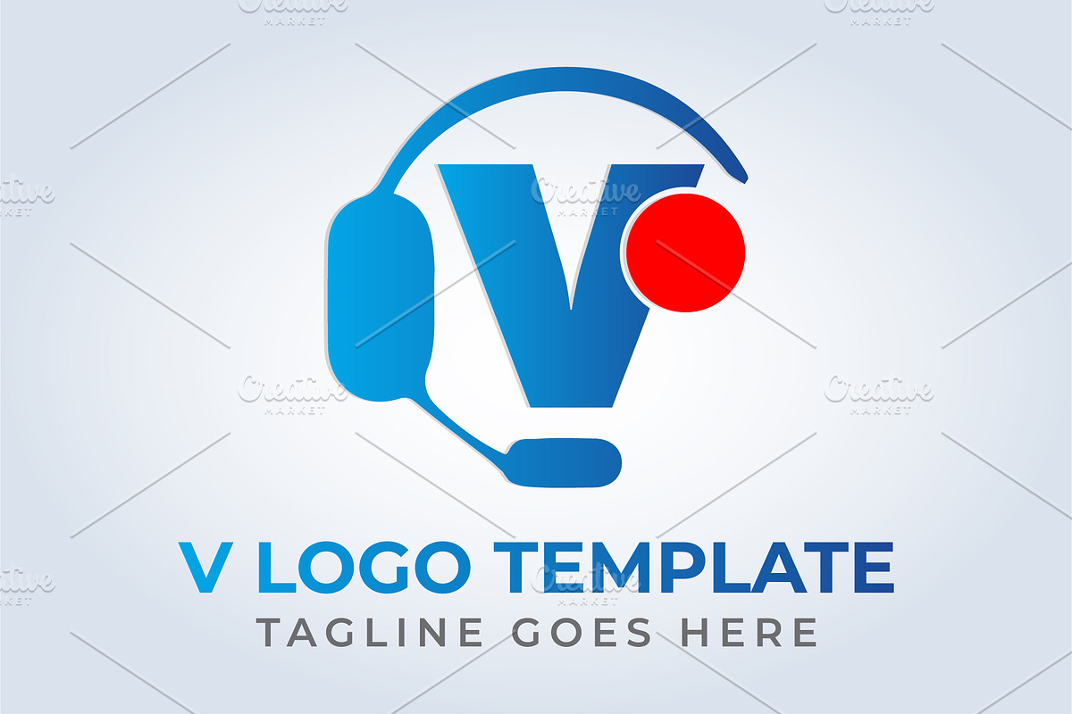V Letter Call Center Logo Template, a Branding & Logo Template by arslantanoli (Photo 2 of 4)
