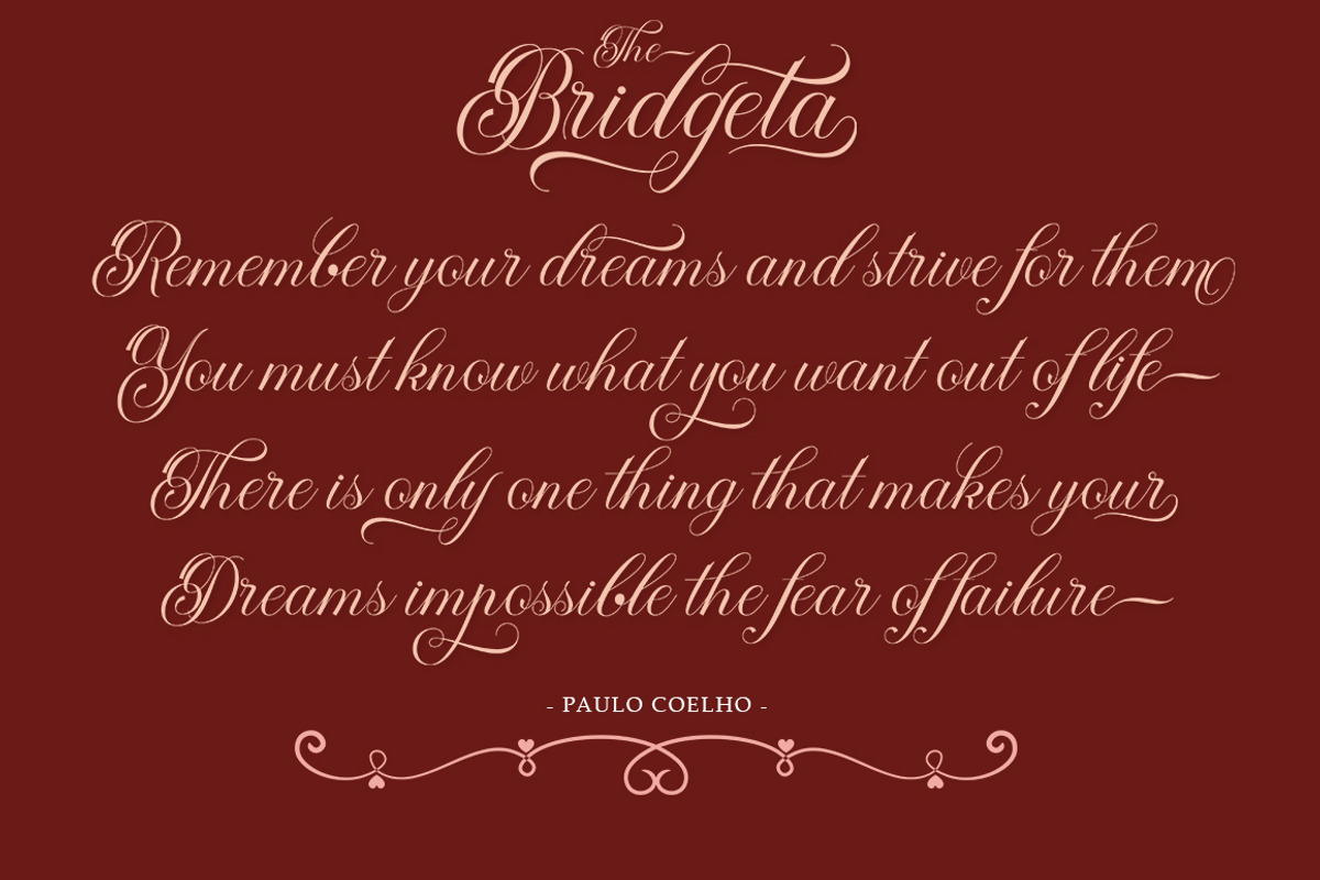 The Bridgeta, a Script Font by Nurul_kamal (Photo 3 of 7)