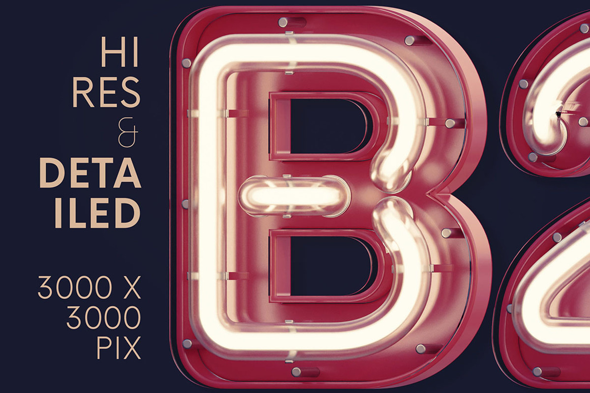 Neon & Matte - 3D Lettering, a Graphic by MIIM (Photo 2 of 9)