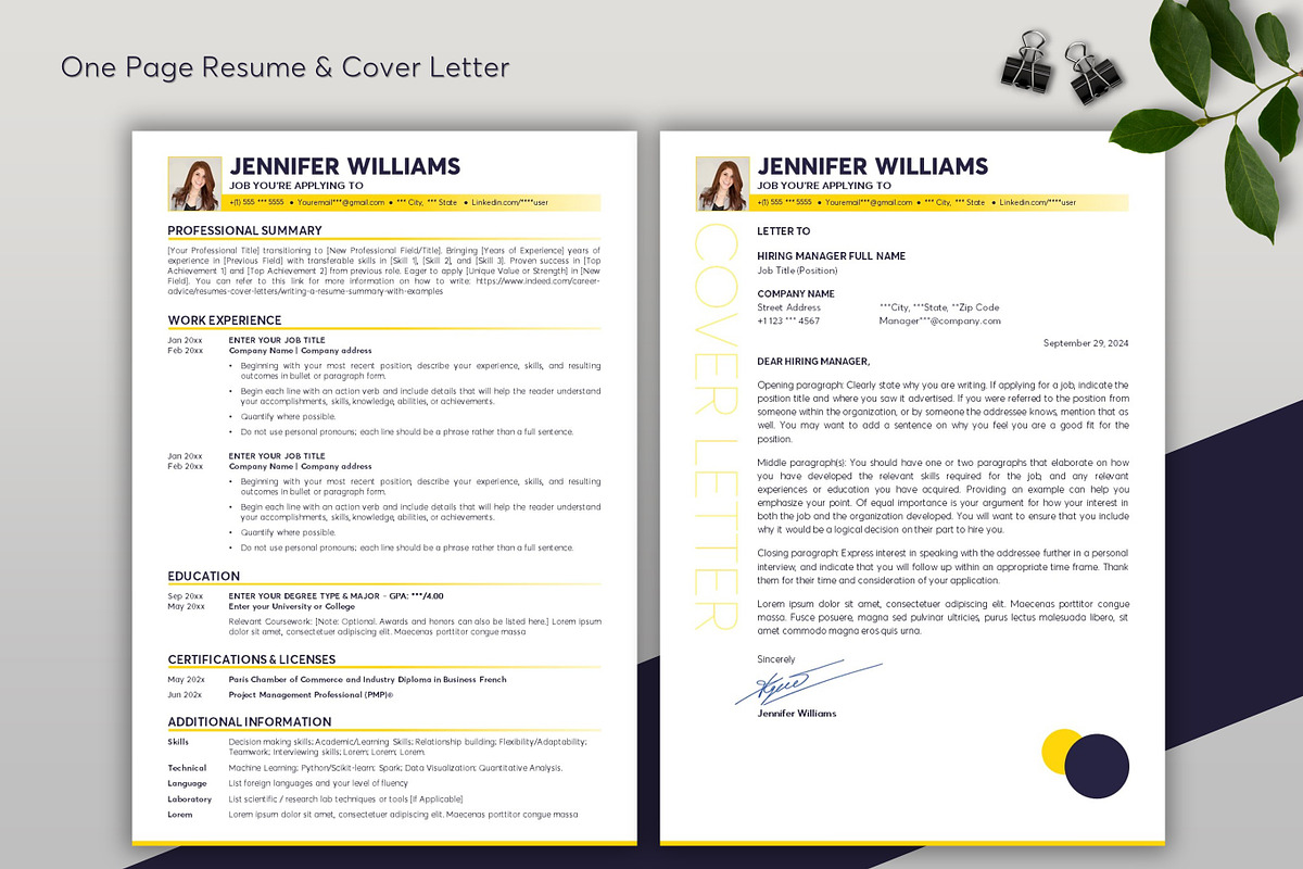 ATS Resume CV Word & Google Docs 44, a Resume Template by MrCam Template Resume|CV (Photo 2 of 8)