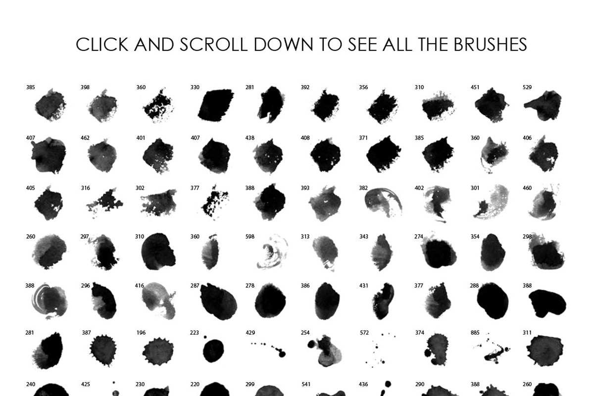 130 Watercolor Blots Brushes, a Brush Add-On by JuliyArt (Photo 2 of 2)