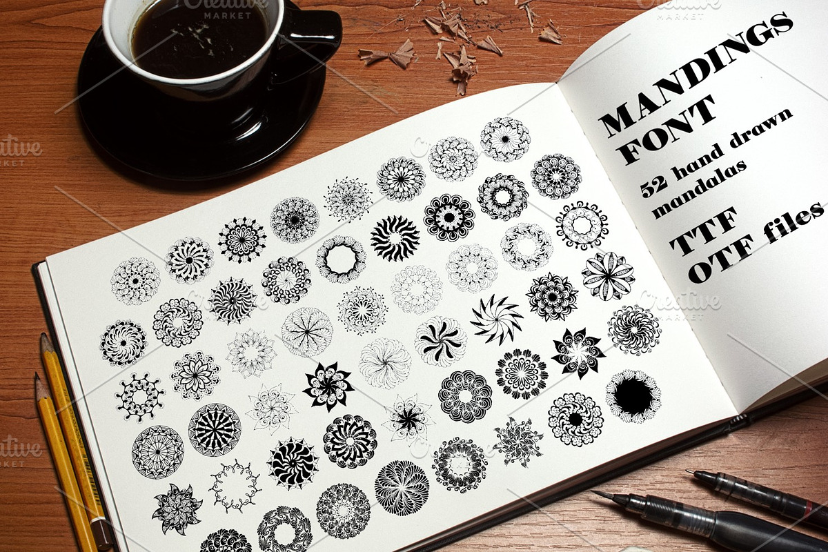 Mandings Dingbat Font preview 6