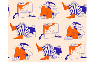 Seamless background with fashionable, a Person Illustration by undrey