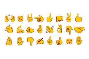 Yellow cartoon hand gestures icon, an Emoji Icon by Yayasya