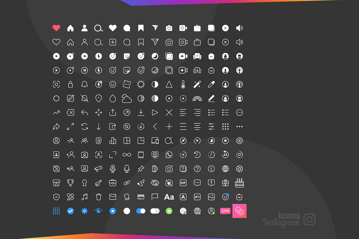 Instagram Icons, a Social Media Template by karnofff (Photo 5 of 6)