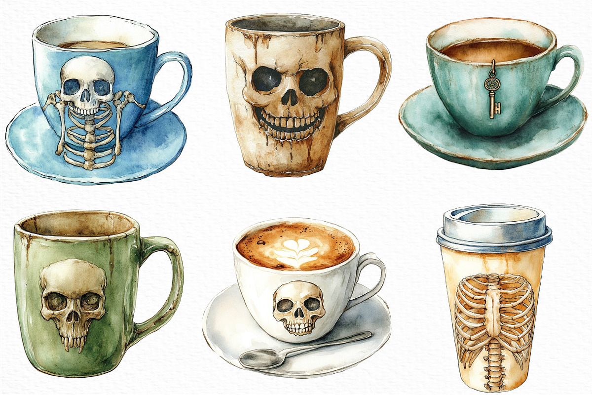 Halloween Skeleton Coffee Cup PNG, an Illustration by Craft Nest (Photo 3 of 6)