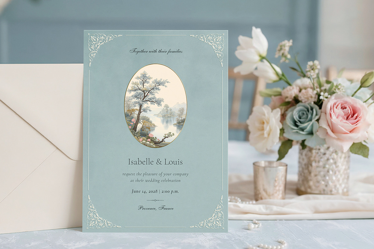 Blue Heron Wedding Invitation, an Invitation Template by by creative paper (Photo 1 of 5)