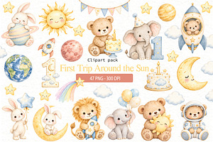 First Trip Around the Sun Clipart