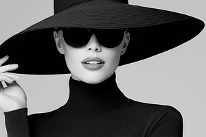 Stylish woman in a black hat, a Beauty & Fashion Photo by MistyDay