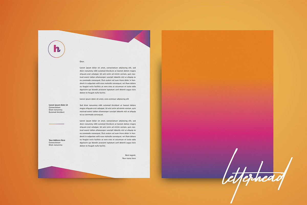 GRADIENT STATIONERY, a Stationery Template by Meknya (Photo 2 of 5)