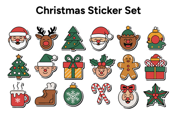 Christmas Sticker Set Design preview 8