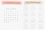 2023 Calendar stamps for Procreate, a Brush Add-On by Let's Art (Thumbnail 2 of 2)
