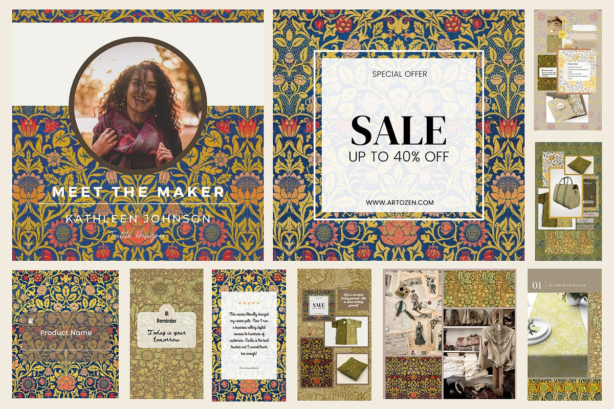 William Morris Seamless Patterns 5, a Pattern Graphic by ARTOZEN DIGITAL (Photo 4 of 19)