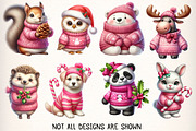 Pink Jumper Animals Christmas Clipar, an Illustration by Dream Creation (Thumbnail 2 of 7)