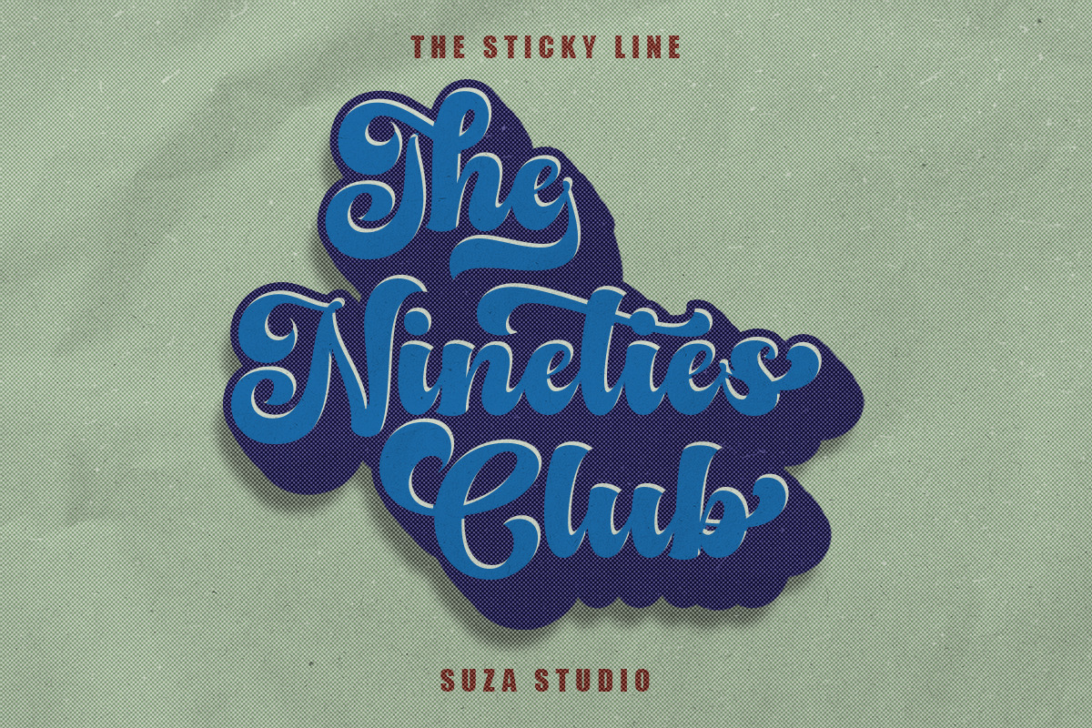 The Sticky Line - Retro Font, a Script Font by Suza Studio (Photo 5 of 11)