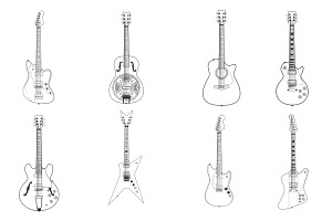 Guitars Set 1 Procreate Brush Stamps