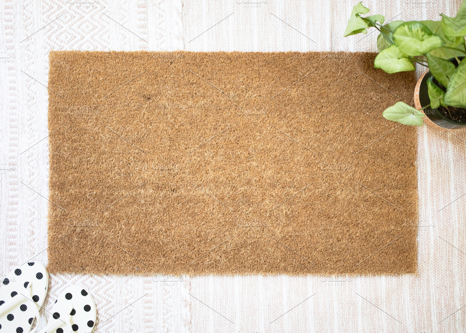 Doormat Styled Stock Photo Mockup, a Food & Drink Photo by Rebecca Lane Graphics