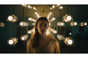 halo woman light ai generated, a Beauty & Fashion Photo by pikepicture