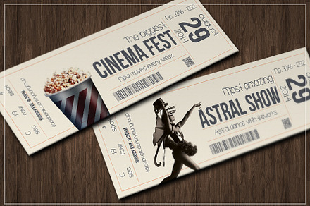 Multipurpose retro ticket V.2, a Card Template by Tzochko