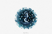 Whale watercolor clipart, an Illustration by DigitalDream (Thumbnail 5 of 11)
