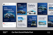 Blue Car Rent Instagram Post, a Social Media Template by Neermana (Thumbnail 1 of 4)