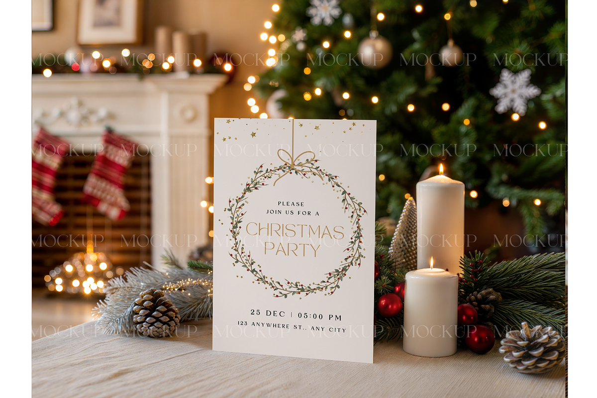 4x6 Holiday Card Mockup by Fireplace, a Product Mockup by MockupWizard (Photo 3 of 3)