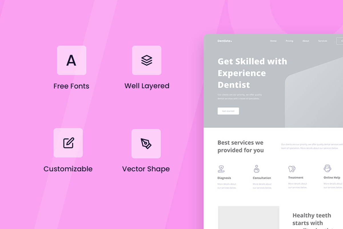 Dentist Clinic Wireframe Website, a Wireframe Template by INSPR STD (Photo 2 of 6)