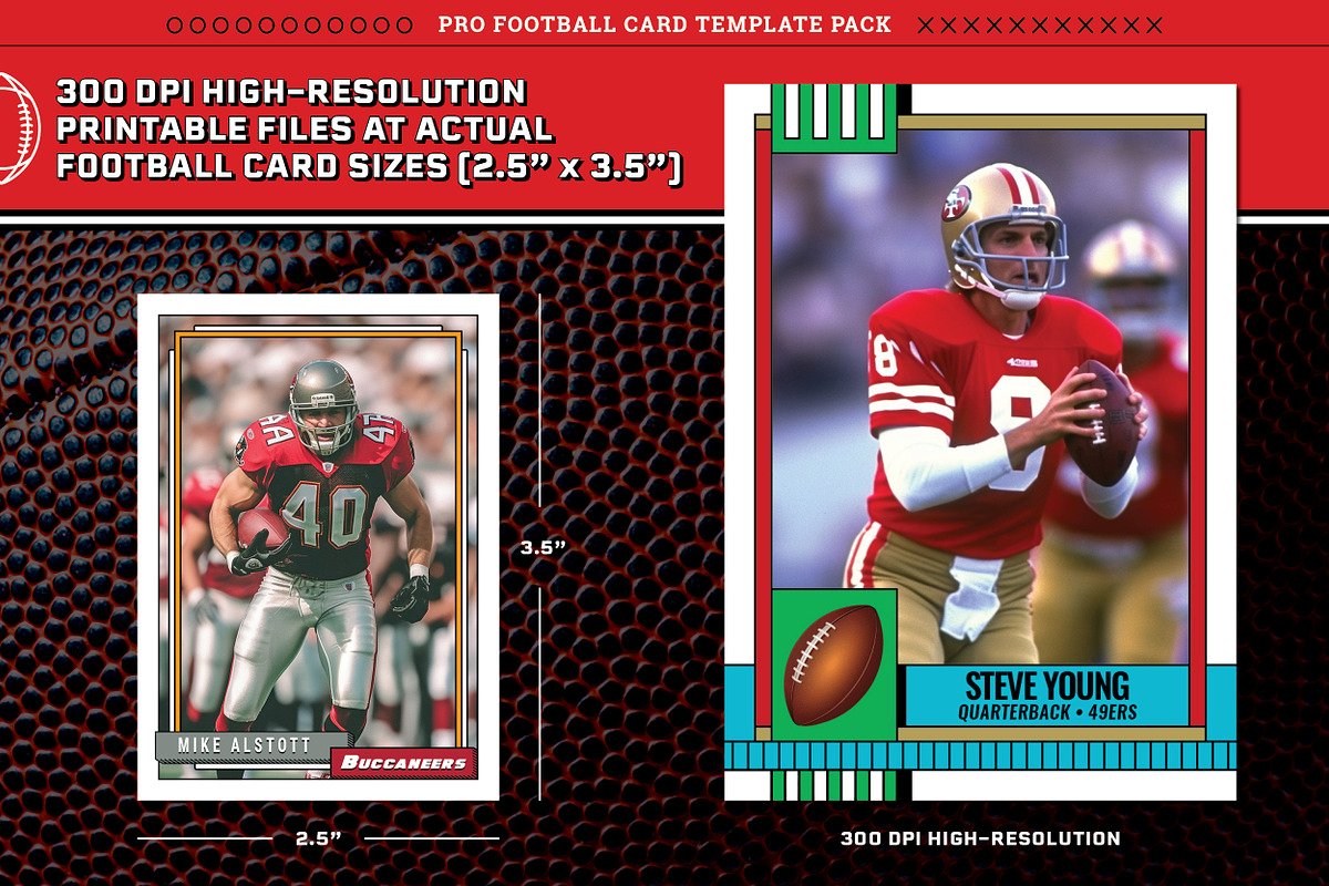 1990's Pro Football Cards PACK A, a Card Template by Chris Weibring (Photo 3 of 11)