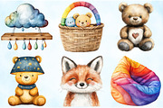 Watercolor Playroom Decor Clipart, an Illustration by Craft Nest (Thumbnail 3 of 9)