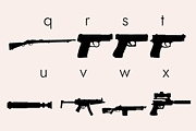 Weapons Silhouettes Dingbats Font, a Symbol Font by Minimalartstudio (Thumbnail 7 of 11)