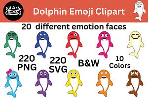 Dolphin Emoji Emotion Clipart