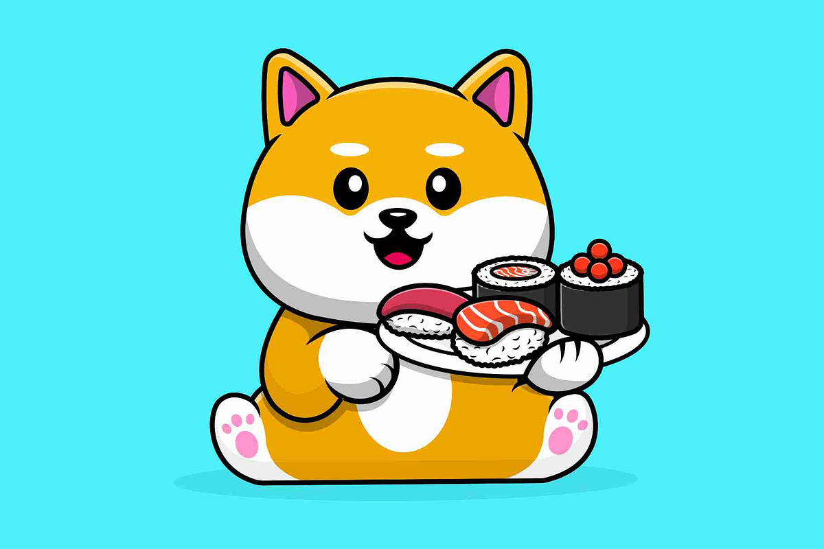 Cute Shiba Inu Dog Sushi Salmon, a Food Illustration by Artstorystudio (Photo 2 of 6)
