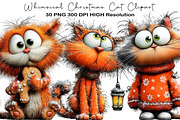 Whimsical Christmas Cat Clipart, an Animal Illustration by Black Bird Studio (Thumbnail 1 of 6)