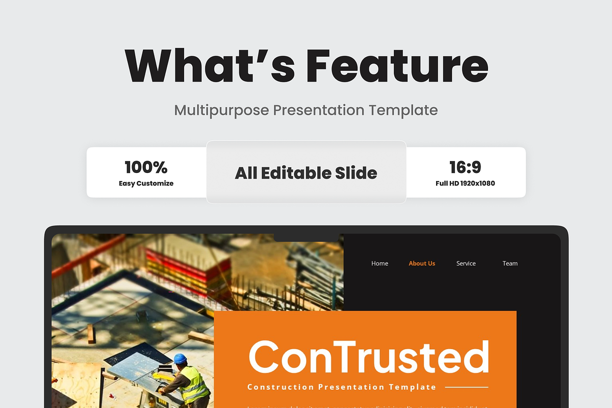 Contrusted Construction Google Slide, a Presentation Template by SquidPixey (Photo 2 of 6)