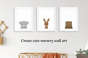 Cute Animal Head Clipart Set of 26, an Animal Illustration by Rebecca Tiana Studio (Thumbnail 3 of 5)