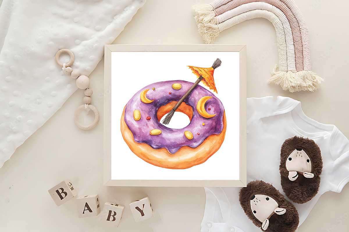Donut Clipart Halloween Donut, an Illustration by CraftArtStudio (Photo 6 of 6)