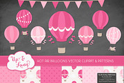 Shades of Pink Hot Air Balloons, an Illustration by Amanda Ilkov (Thumbnail 2 of 6)