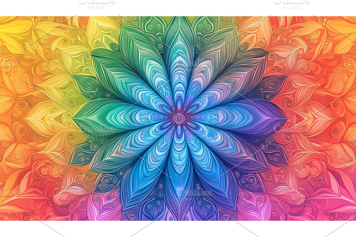 Vibrant floral mandala design, a Texture Illustration by Beautiful things